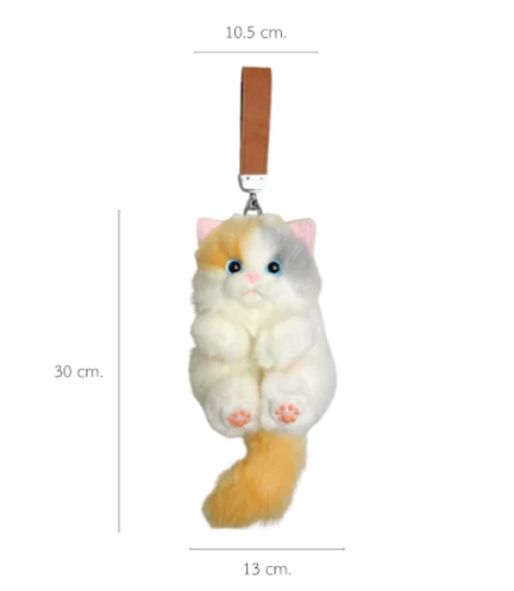 พวงกุญแจแมวขนนุ่ม PETELE รุ่น TYPE 01 CALICO PEACH GLOW